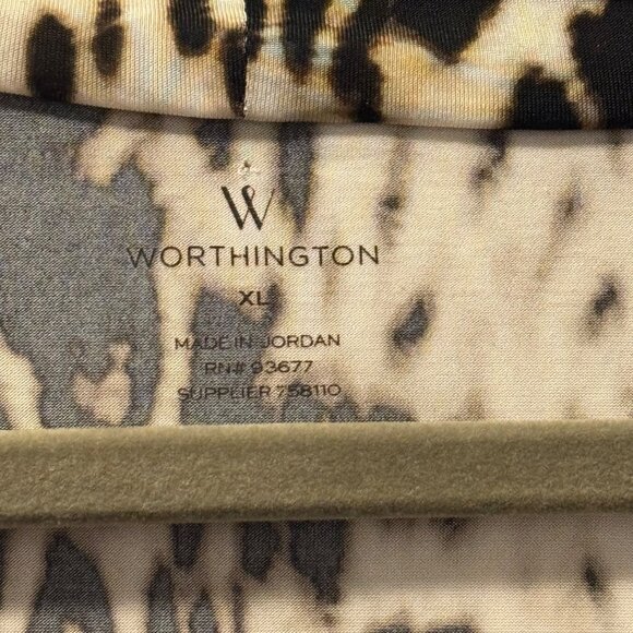 Worthington Womens Sleeveless Cowl Neck Animal Print Top Sz XL blouse - Picture 4 of 12